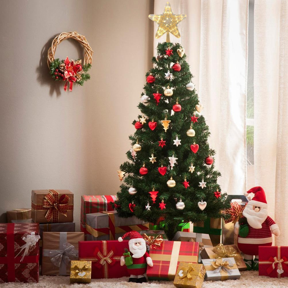 24Cm LED Christmas Tree Topper Star Xmas Tree Light Ornaments Party Tree Decor