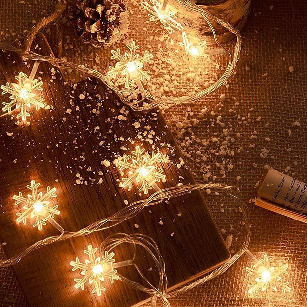 Christmas Snowflake Fairy String Lights Light 49Ft 100 LED Plug in Waterproof
