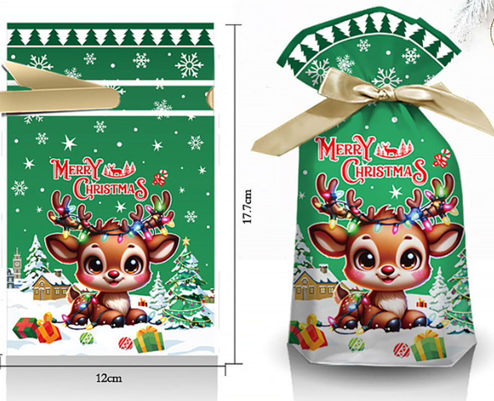 50PCS Drawstring Christmas Gift Bags Perfect for Party Treats Present Packaging