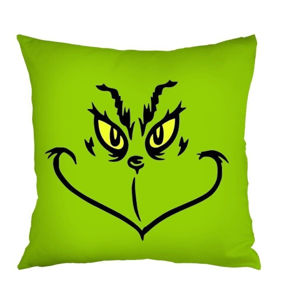 4Pcs Christmas Grinch Cushion Cover Pillow Case Xmas Sofa Pillowcase Decor~