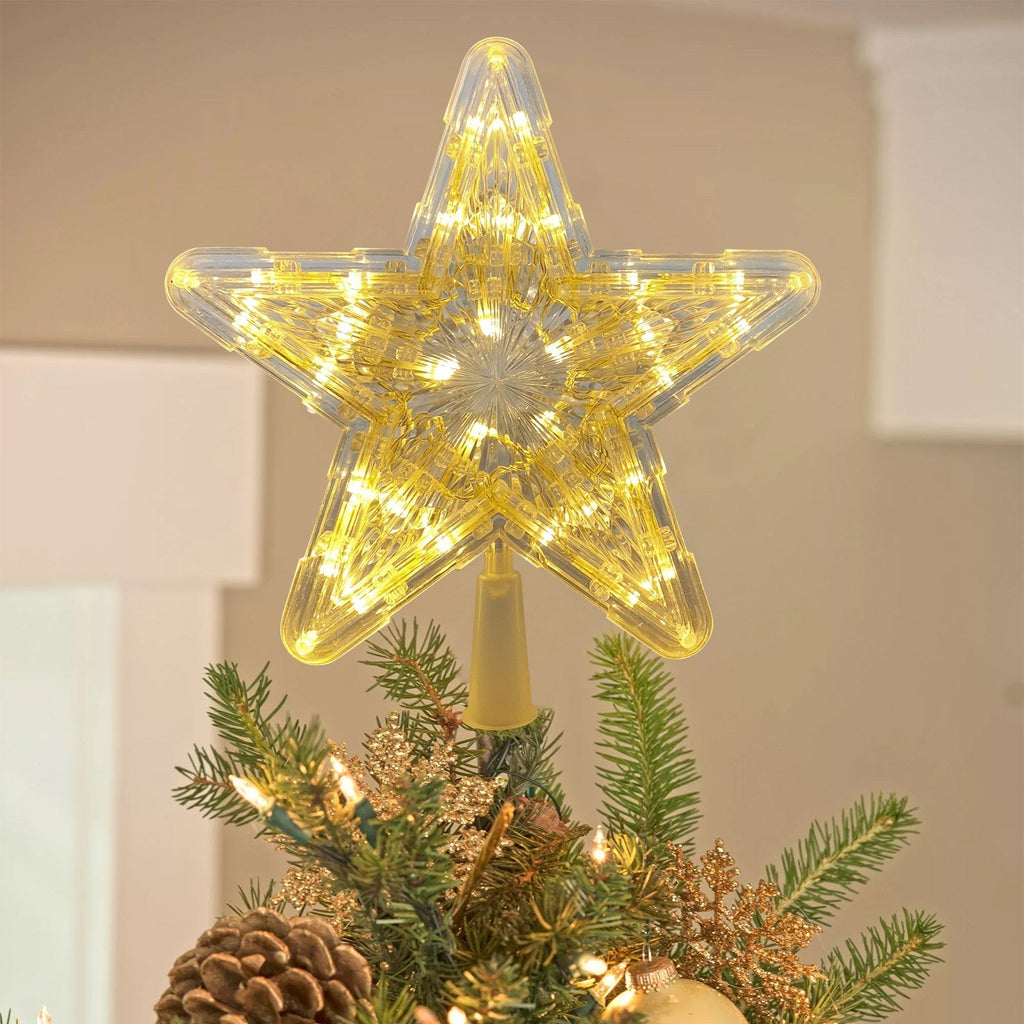 24Cm LED Christmas Tree Topper Star Xmas Tree Light Ornaments Party Tree Decor
