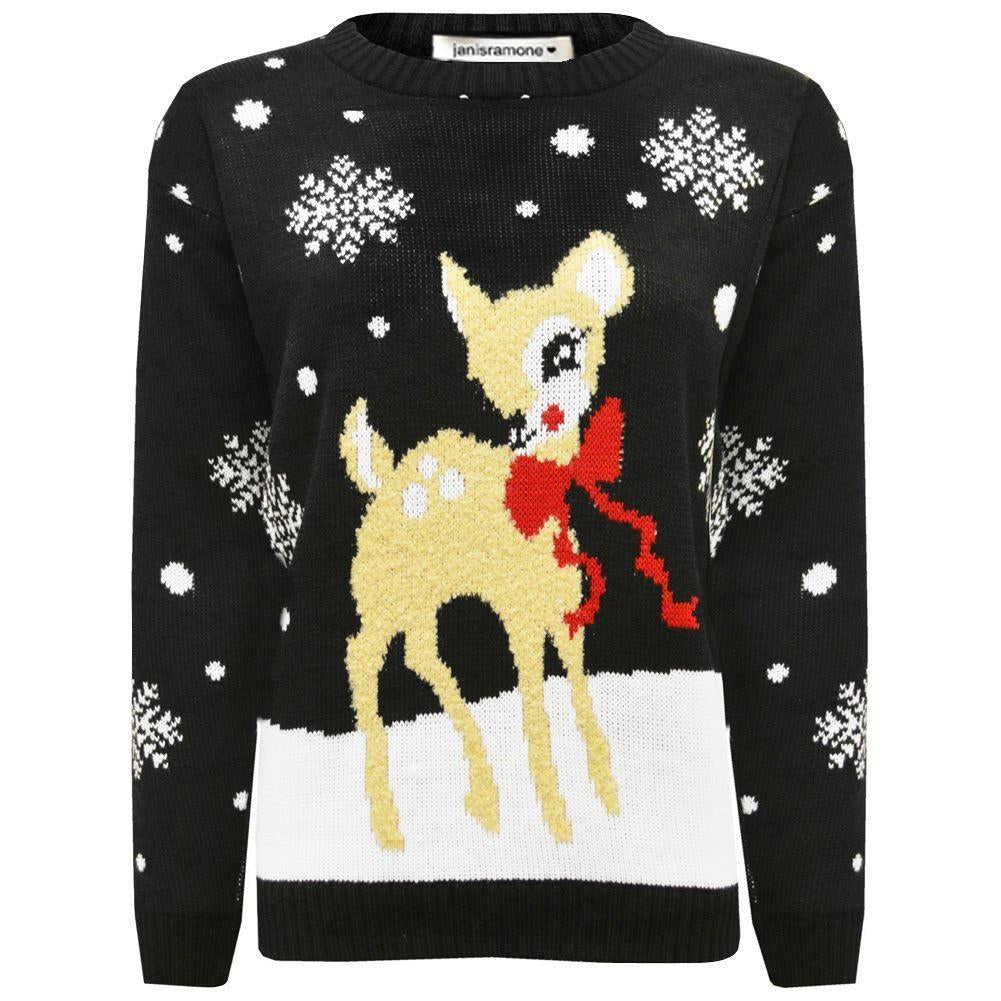 Christmas Jumper Kids Girls Baby Deer Novelty Xmas Knitted Jumper Warm Sweater