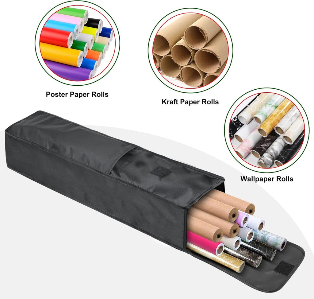 2 Christmas Wrapping Paper Storage Bag- Durable Fabric Wrapping Paper Roll Gift Wrap Storage Bag Box for Rolls,79X14X14Cm