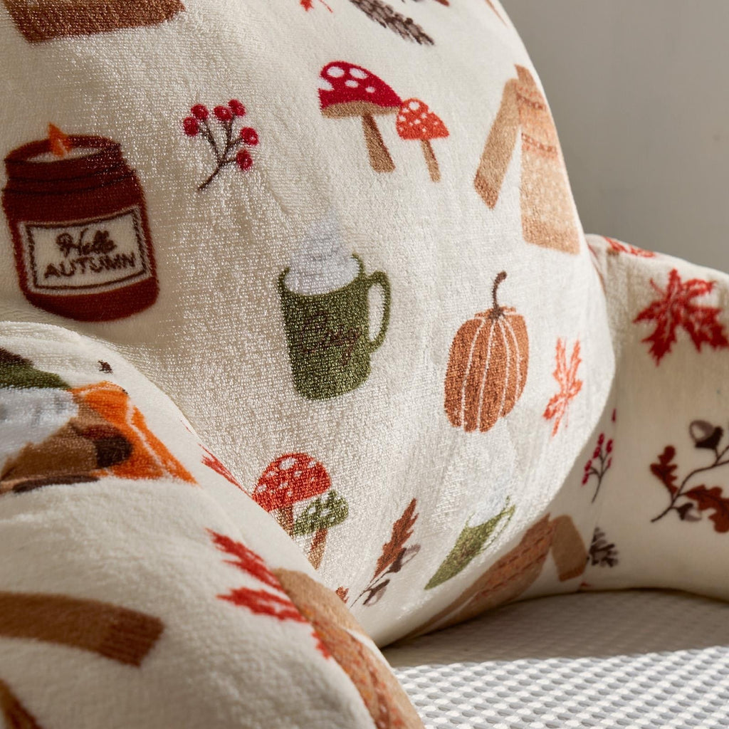Reading Pillow for Bed Sofa, Autumn Novelty Cuddle Cushion with Arms Super Soft