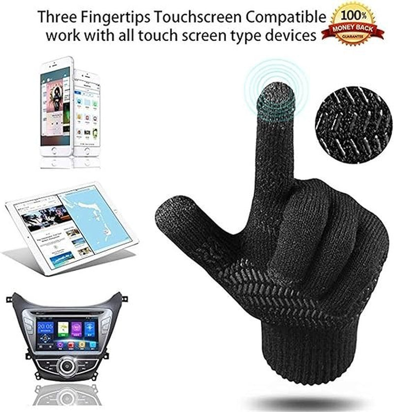 Aisprts Winter Hat Scarf Gloves Set Thermal Knitted Beanie Snood Touchscreen Glo