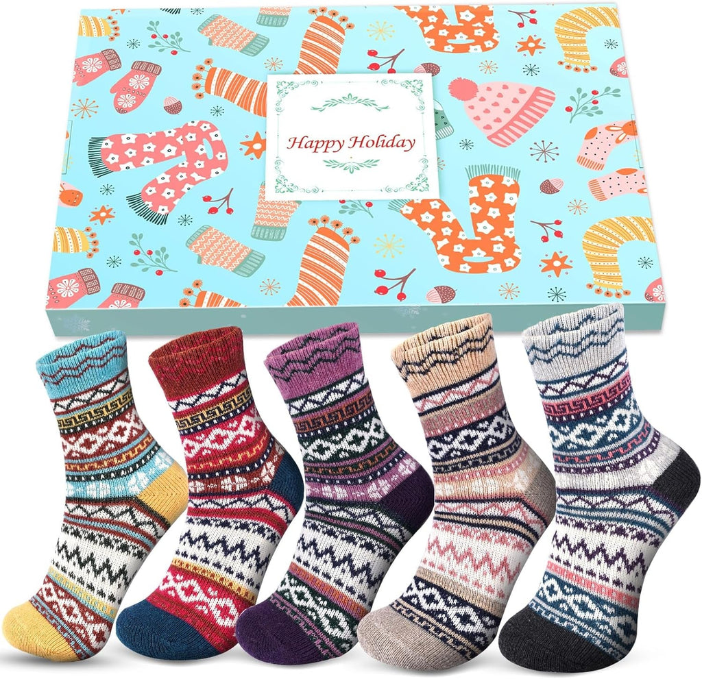 Christmas Gifts for Women Ladies Socks: Womens Socks 4-7 Thermal Winter Warm Sock, Grandma Christmas Gifts for Mum Her Presents for Women Wife Teenage Girls Sister Ladies Gift Stocking Fillers Women