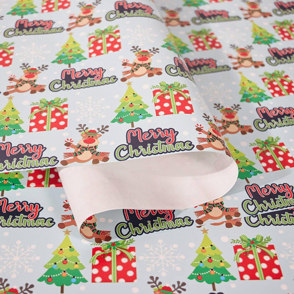 Christmas Wrapping Paper Roll,43Cm*12M Christmas Elements Collection Paper for Xmas Present (Green)