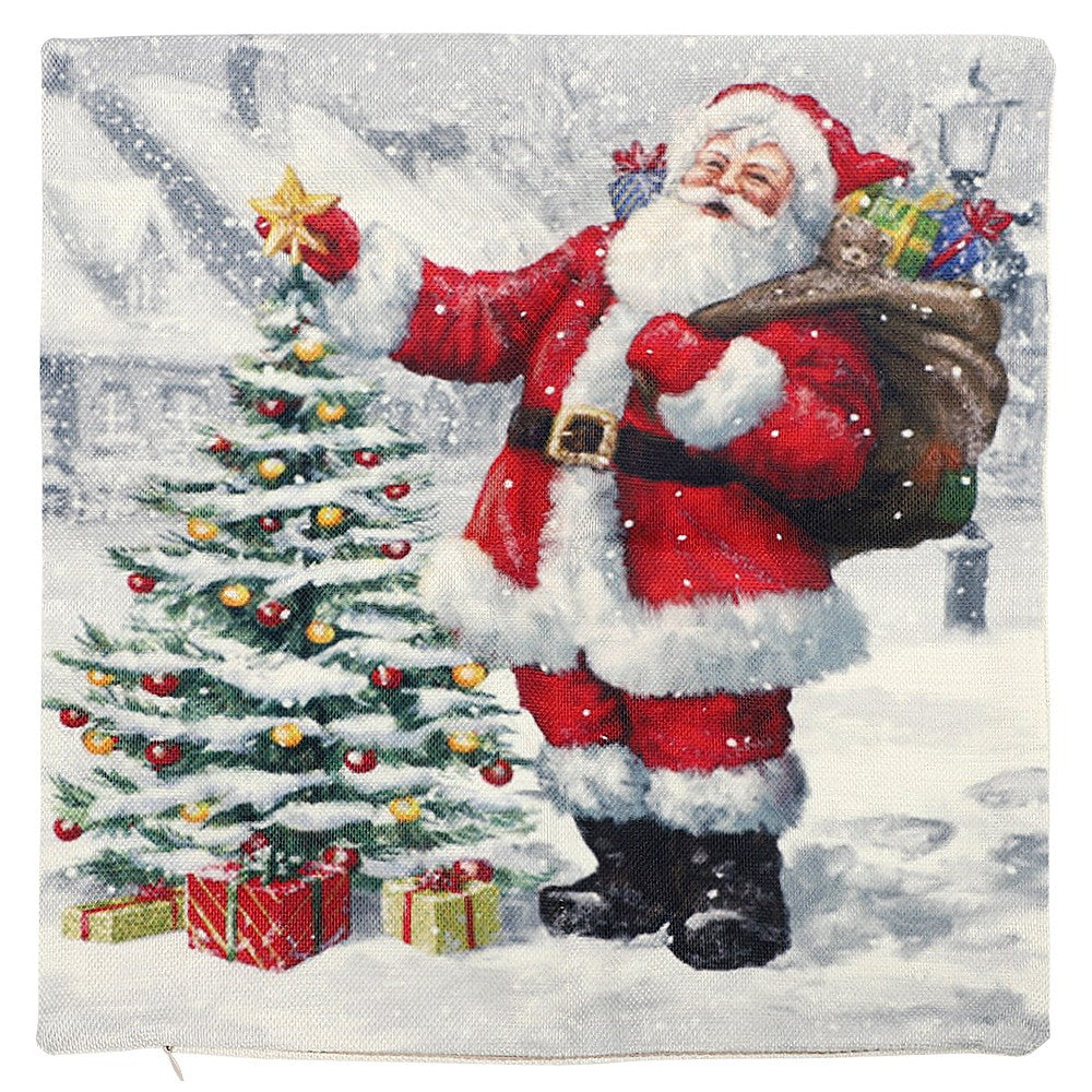 5Pcs Merry Christmas Santa Claus Cushion Cover Pillow Case Sofa Home Xmas Decor