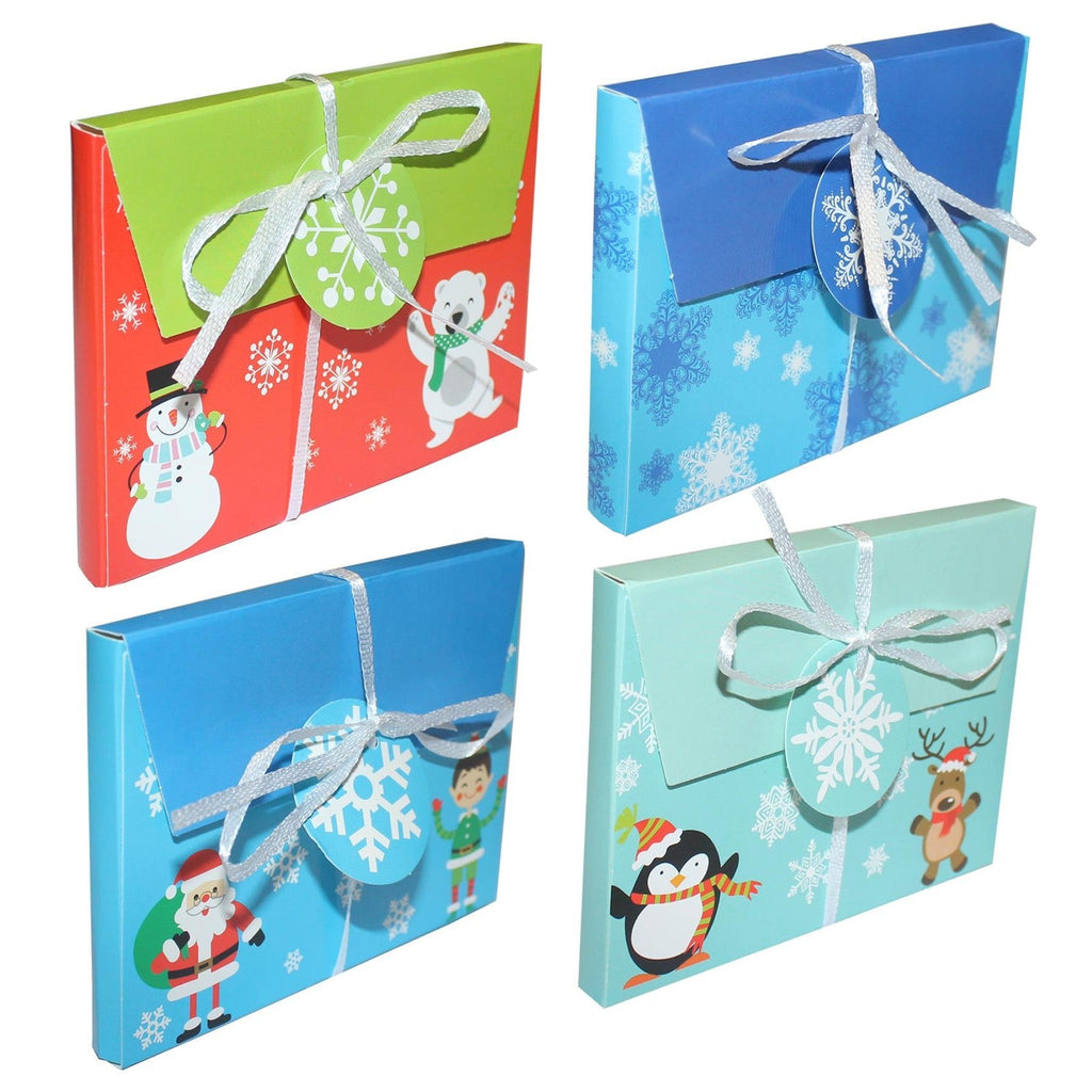 Christmas Gift Box Money Voucher Envelope Pack of 4 - Design C