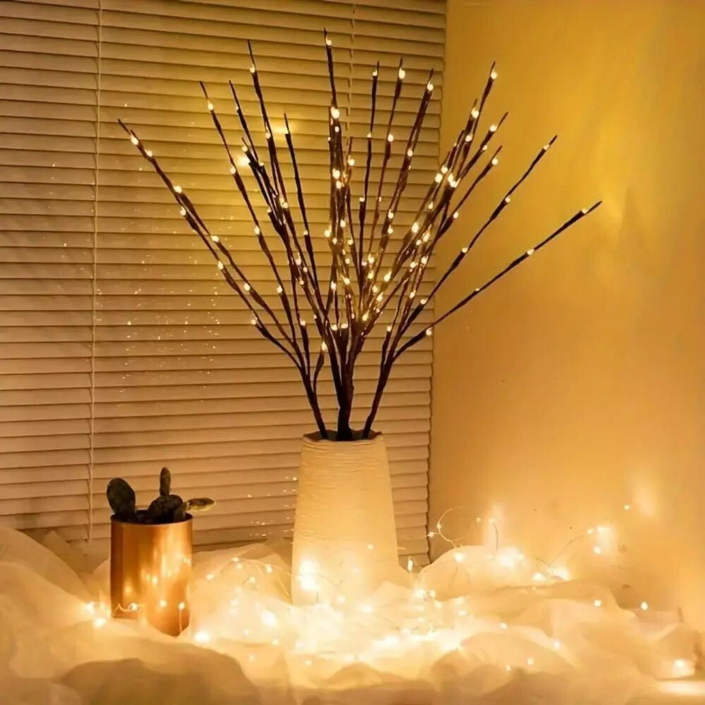 50 LED Indoor Black LED Tree Warm White Bright Lights Battery Christmas 110 Cm