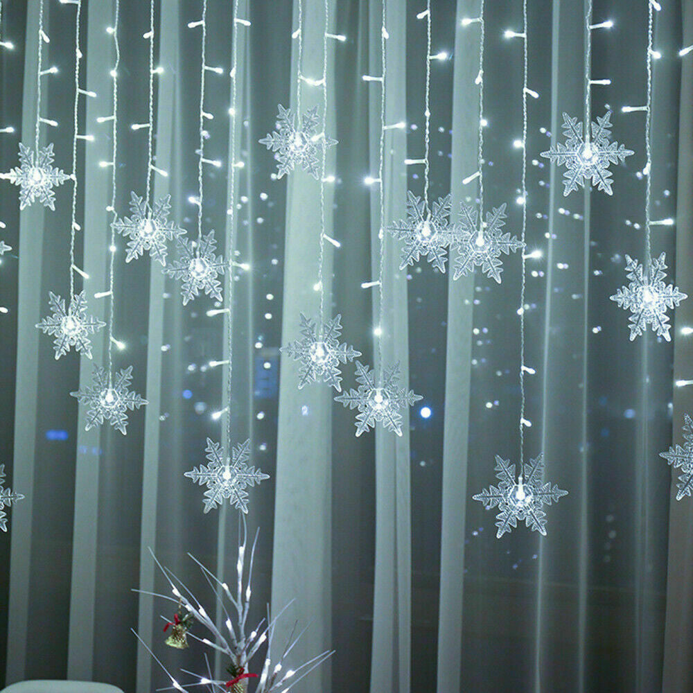 Christmas Curtain Lights Fairy Waterproof Indoor/Outdoor Wedding Plastic Cable