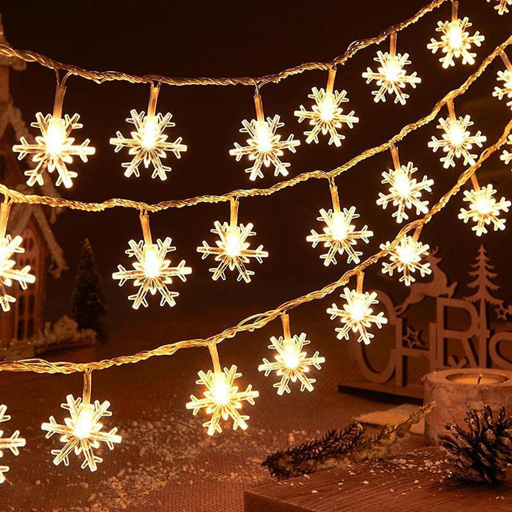 Christmas Snowflake Fairy String Lights Light 49Ft 100 LED Plug in Waterproof