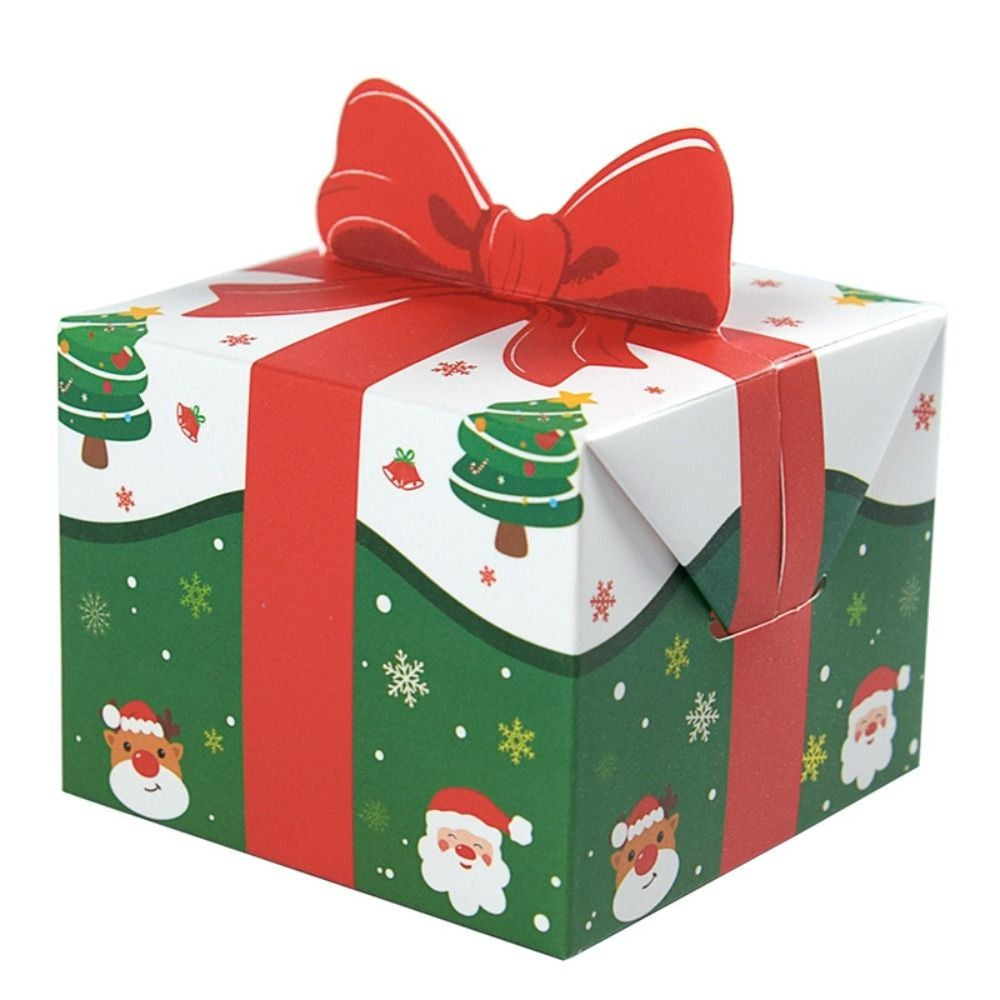 10Pcs 3D Bowknot Mini Christmas Packaging Box Xmas Supplies Gift Packaging