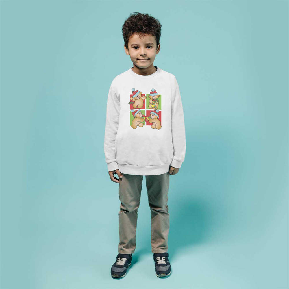 'Teddy Bear Christmas' Kid'S Sweatshirt / Sweater / Jumper (KW050280)