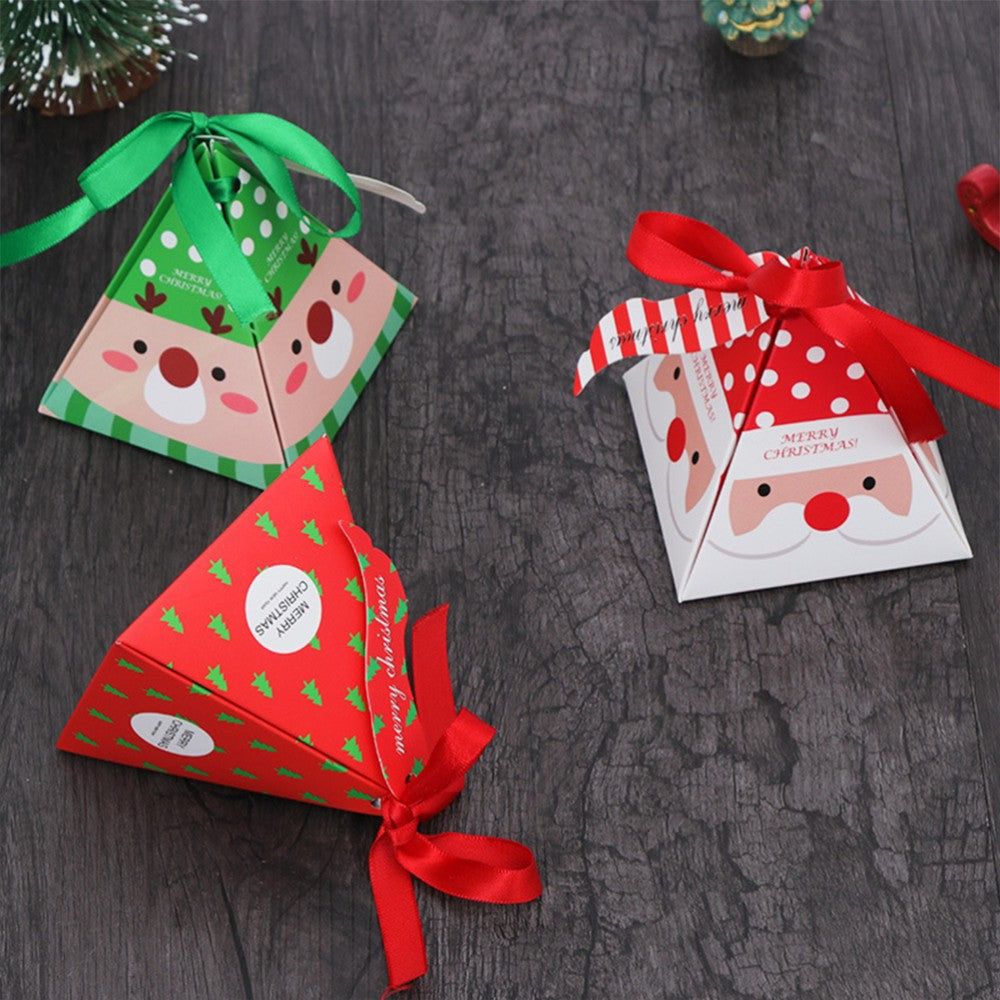 30 Pcs Santa Claus Packaging Box Christmas Paper Boxes Goodies Treat Containers