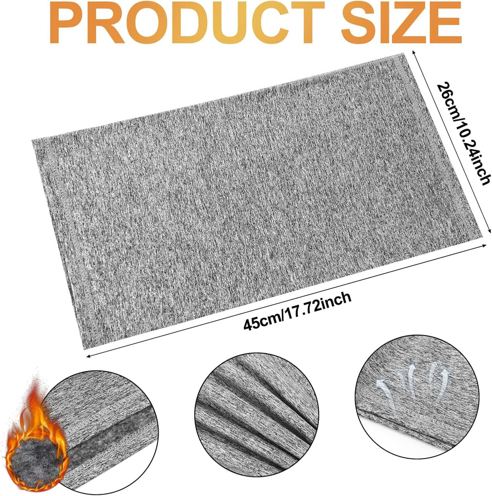 2 Pcs Winter Neck Warmer Snood for Men Women Windproof Neck Gaiter Fleece Bandana Face Covering Mask for Cycling Motorbike Hiking Bike Skiing Running Outdoor Sports Black & Grey