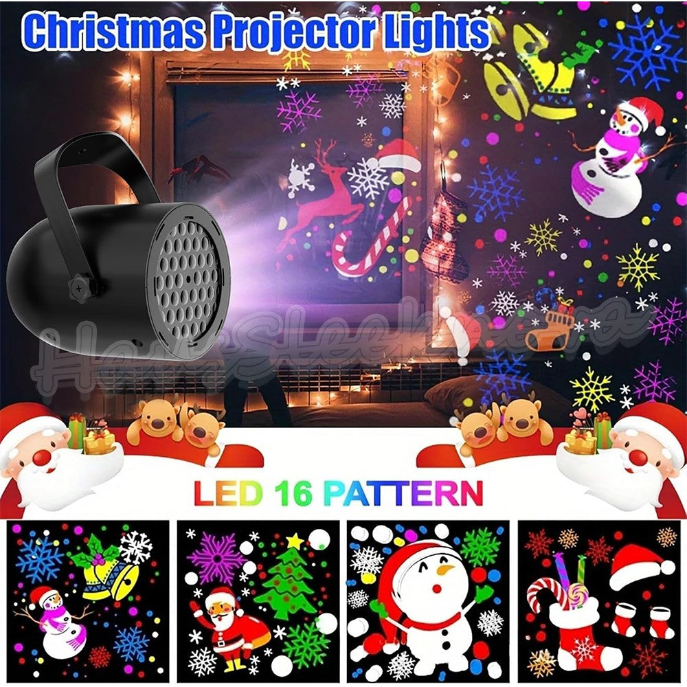 Christmas LED Laser Projector Light Snowflake Elk Party Lamp Outdoor Landscape