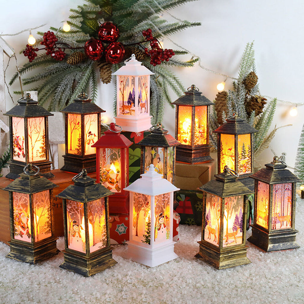 Outdoor Indoor Christmas Lantern Family Xmas Hanging LED Light Decor UK NEW