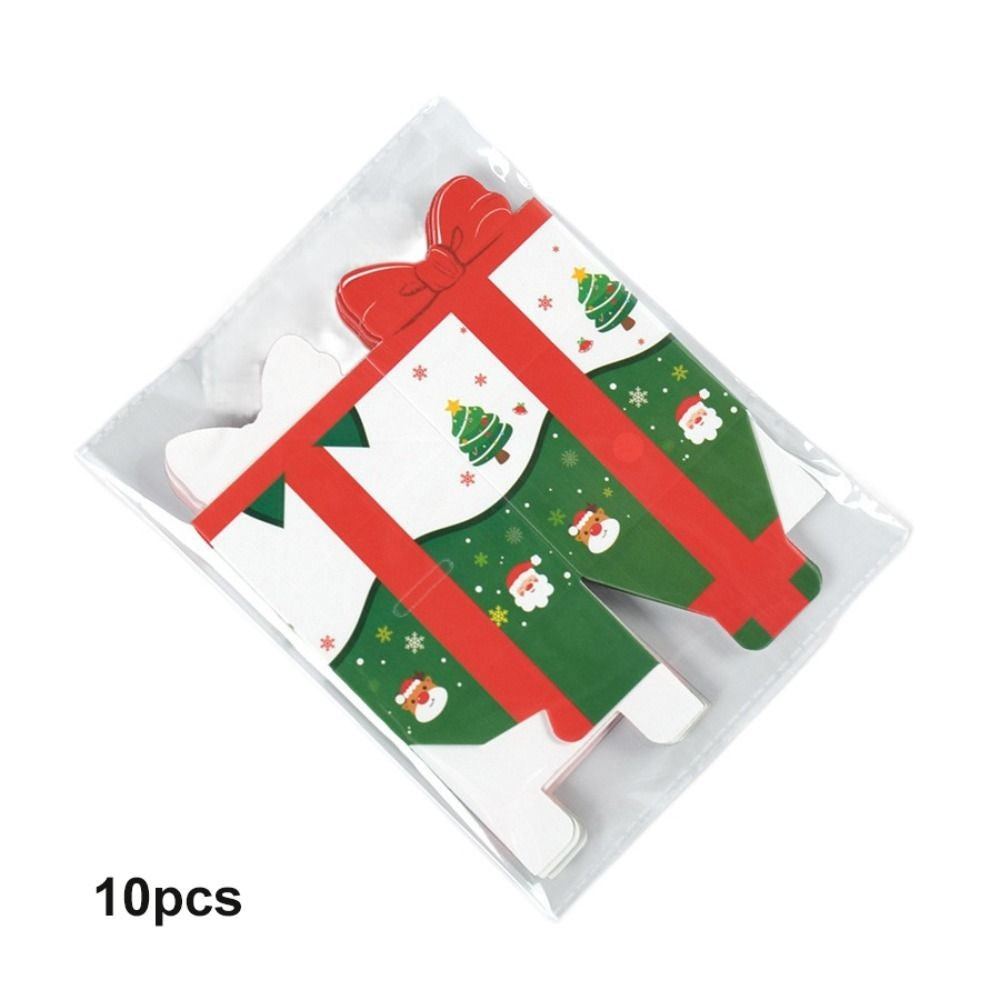 10Pcs 3D Bowknot Mini Christmas Packaging Box Xmas Supplies Gift Packaging