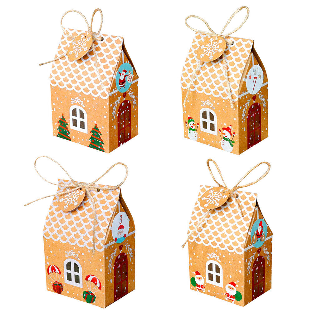 24Pcs Christmas Candy Gift Bags Xmas Cookie Packaging Party Boxes Sweets Box UK