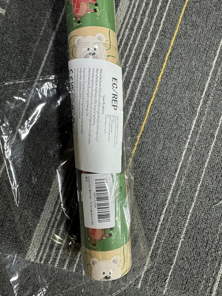 43Cm X 15M Roll Package Christmas Wrapping Paper, Kraft Paper Printed with Christmas Pattern Recyclable Wrapping Paper for Xmas Party Gift Wrap