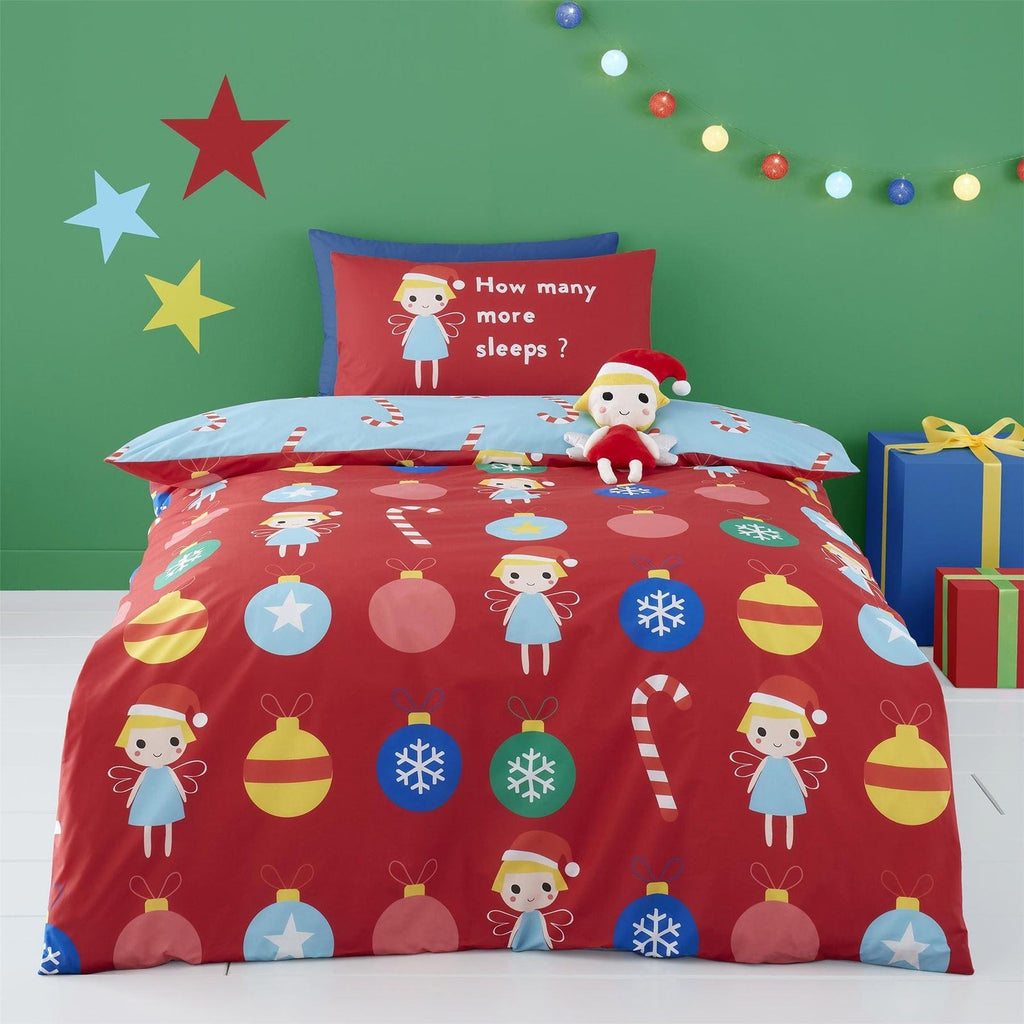 Cosatto Christmas Fairy 100% Cotton Duvet Cover Set in Xmas Red