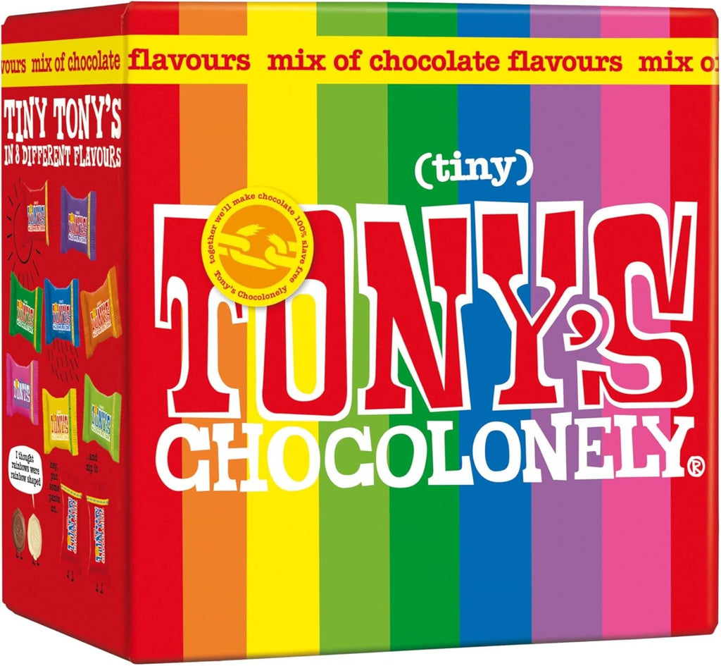 Tiny Tony'S Gift Box - 180G Mini Chocolate Mix to Share, 10 Different Flavours, Individually Wrapped, Vegetarian, Belgian Fairtrade Chocolates