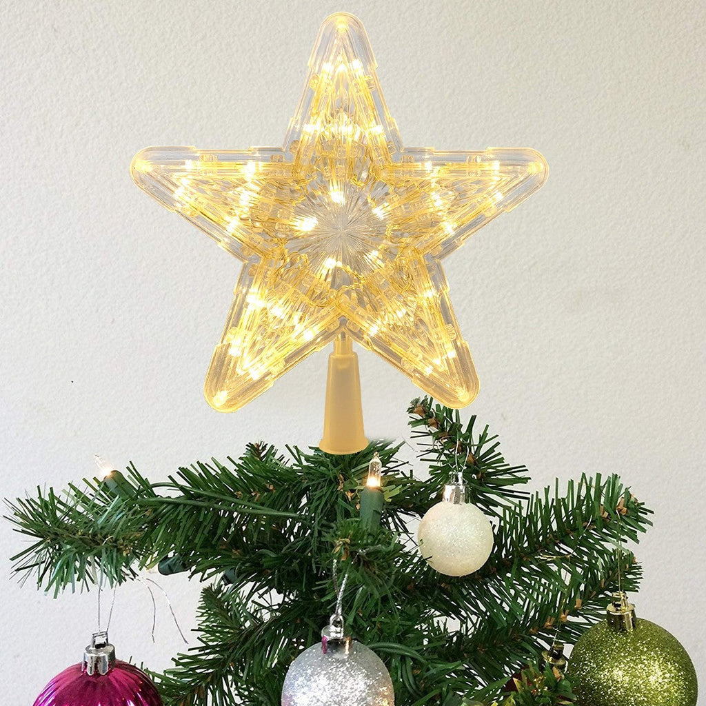 24Cm LED Christmas Tree Topper Star Xmas Tree Light Ornaments Party Tree Decor