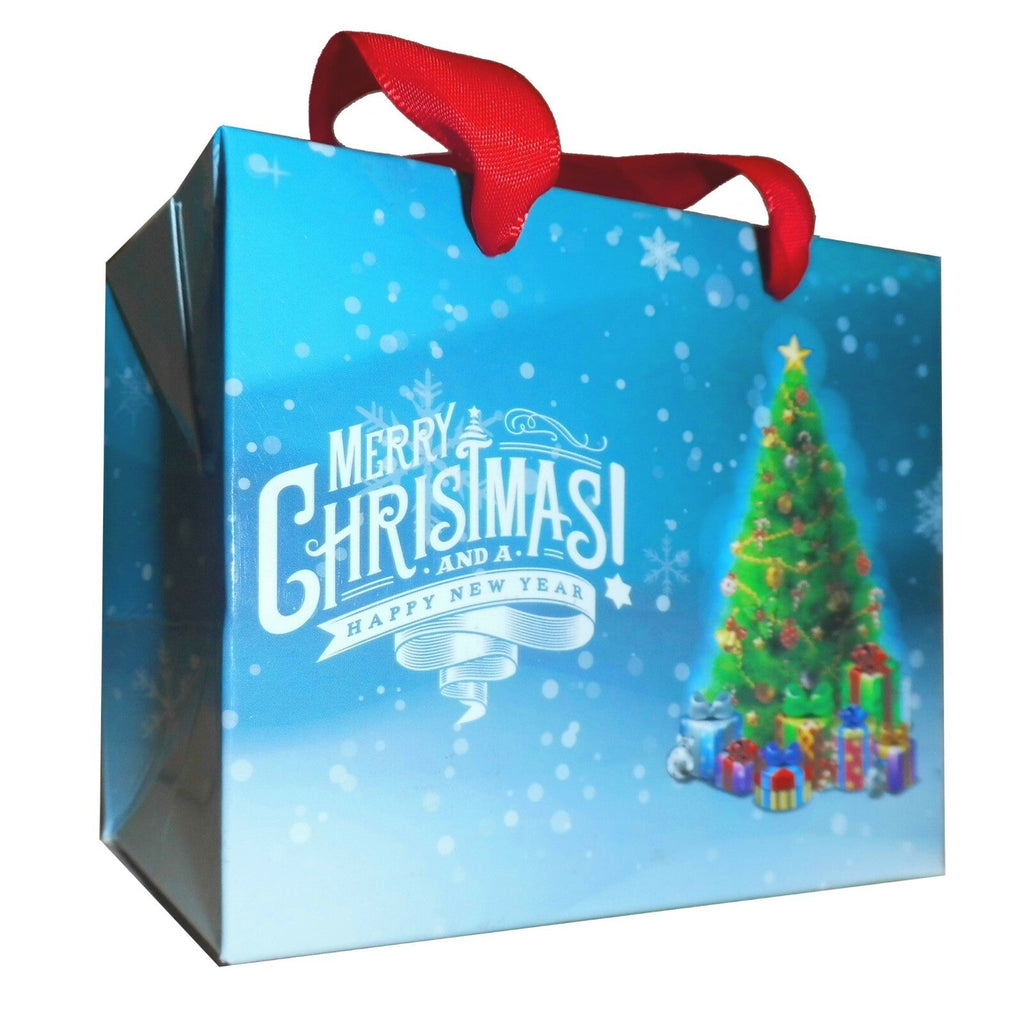 10 X Christmas Gift Bags - Xmas Tree Gift Box Sweet Packaging (12X8X10Cm High)