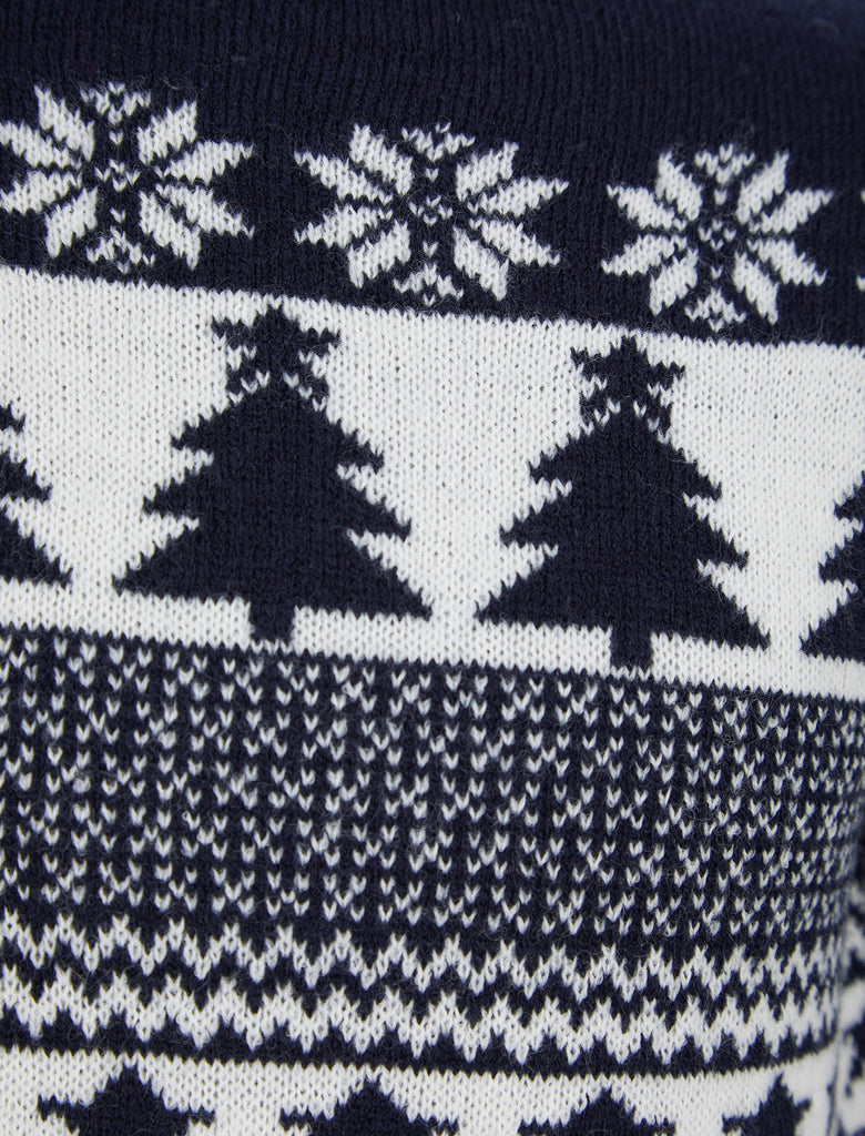 Kids Girls Christmas Jumper Star Tree Nordic Fairisle Xmas Sweater Novelty