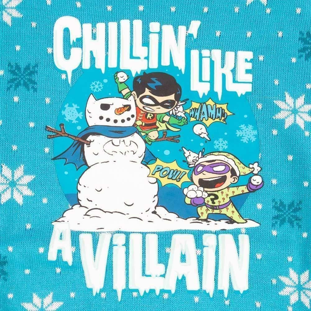 Christmas Jumper DC Comics 'Chillin like a Villain' - Kids Age 13+ New Official