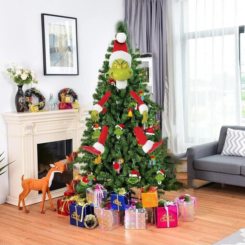 Grinch Arm Leg Head Ornaments Holder Christmas Tree Decorations Xmas Party Gift