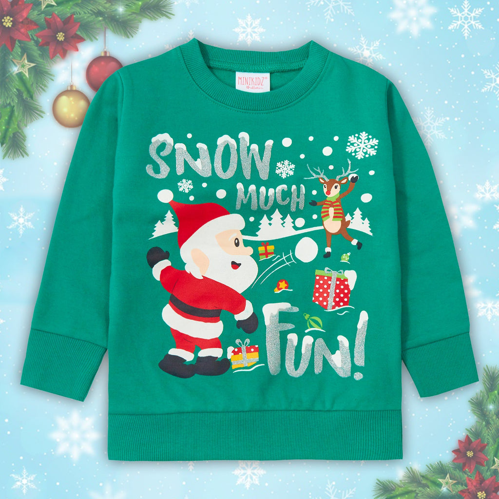 Childrens Kids Boys Girls Christmas Xmas Jumper Sweatshirt Sweater Glitter Warm