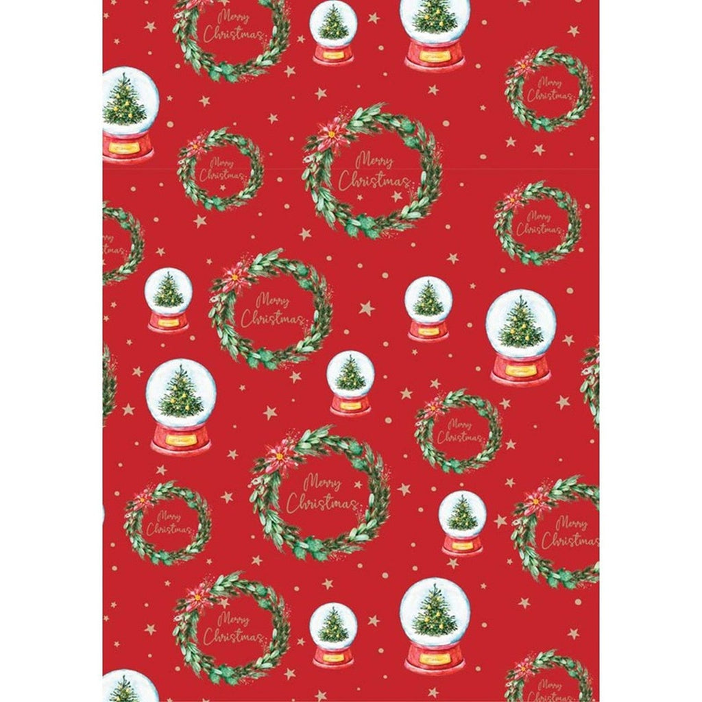 4 Rolls Traditional Christmas Wrapping Paper 7M Gift Wrap & 16 Matching Tags