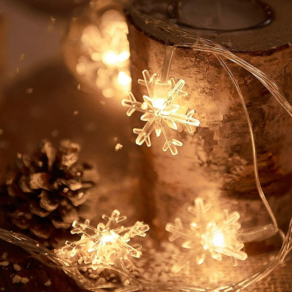 Christmas Snowflake Fairy String Lights Light 49Ft 100 LED Plug in Waterproof