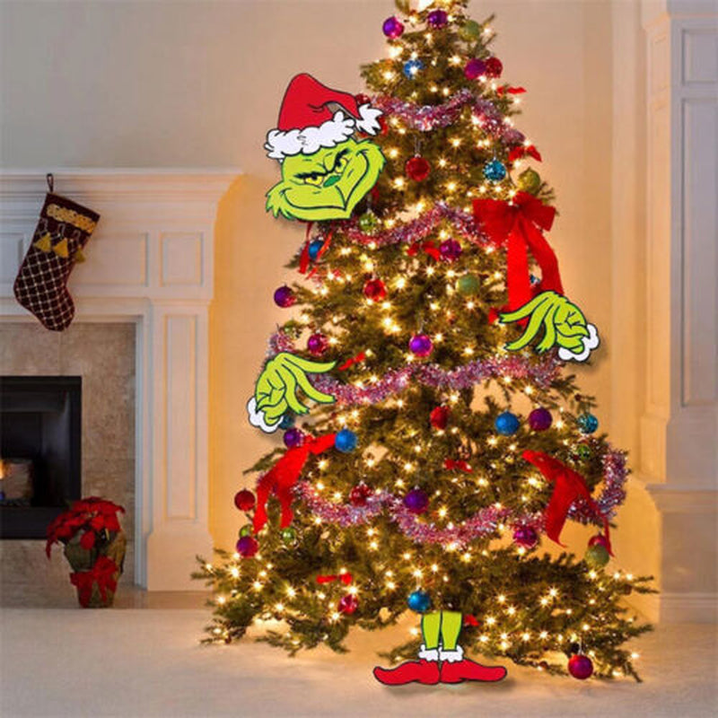 4PCS Large Grinch Christmas Tree Decoration Hatents Insert Creative Xmas Gifts
