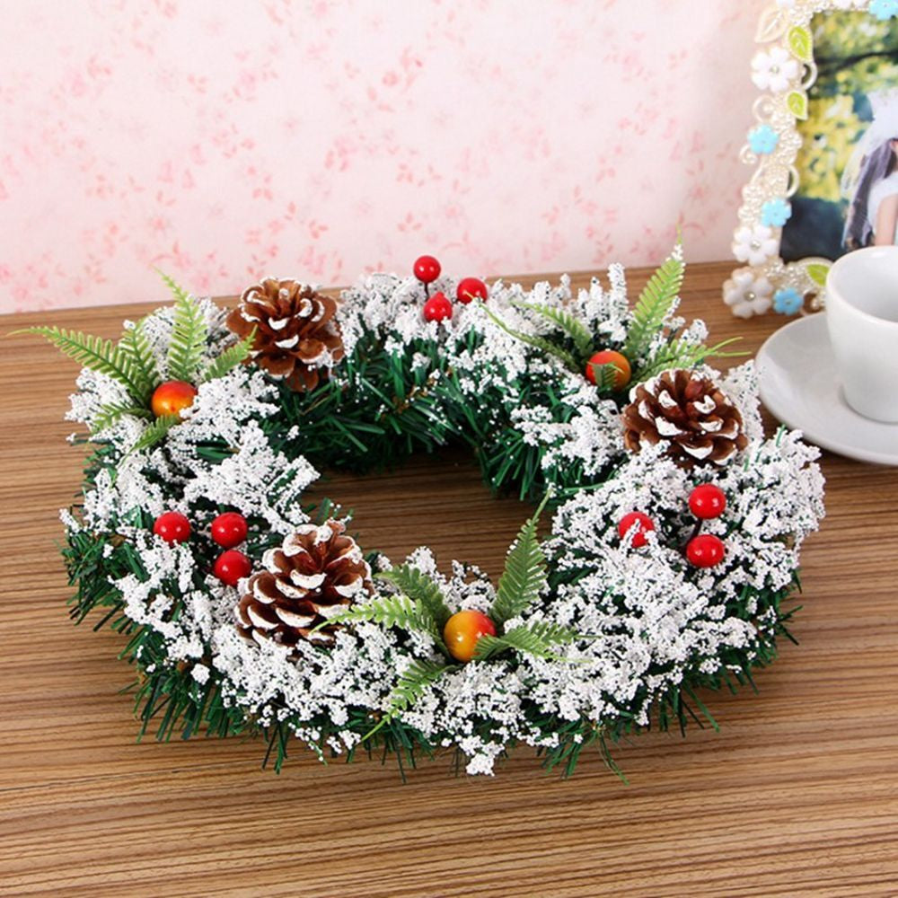 Large Snowy Christmas Wreath for Front Door Garland Christmas Decoration Outdoor