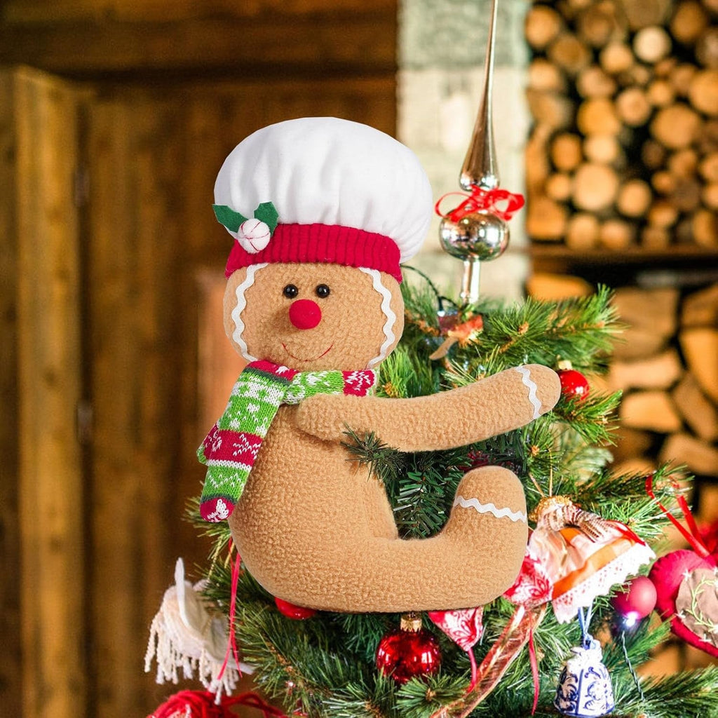 Gingerbread Man Ornament Funny Christmas Tree Topper Decor Curtain Bottle Decor