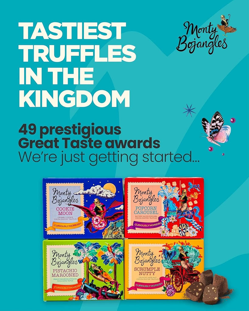 Cocoa Dusted Truffles Gift Tower (3 X 100G Pack)- 3 Luxury Chocolate Truffle Boxes - Choccy Scoffy, Scrumple Nutty & Flutter Scotch- the Perfect Chocolate Gift Box Selection