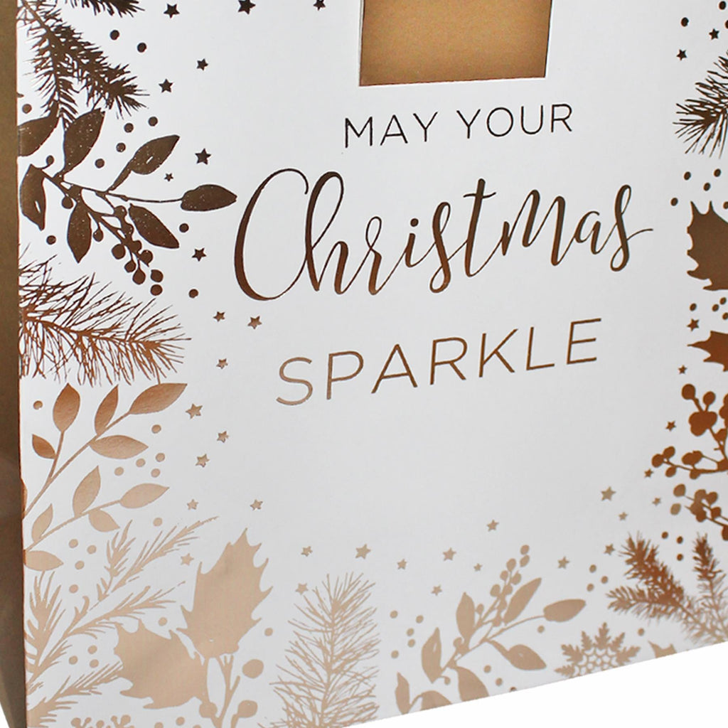 Christmas Gift Bag with Tag 100% Recyclable 25Cm X 21.5Cm - Choose Design
