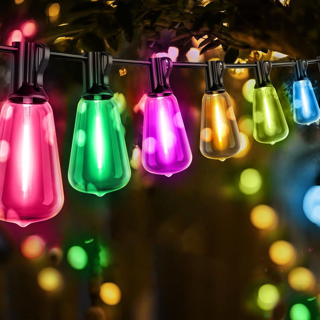 10 LED Solar Powered Retro Bulb String Lights Garden Outdoor Fairy Party Lamp
