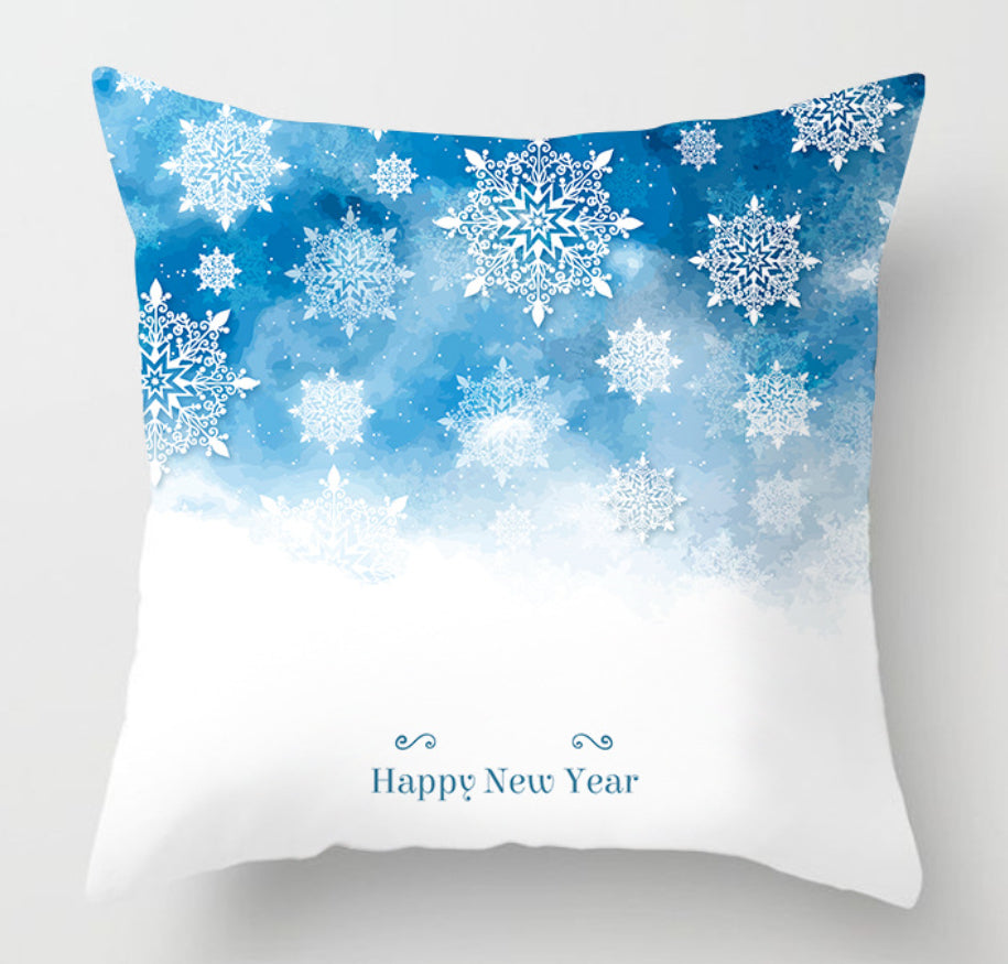 NEW 2025 CHRISTMAS NEW YEAR POLYESTER CUSHION COVER PILLOW CASE HOME SOFA DECOR