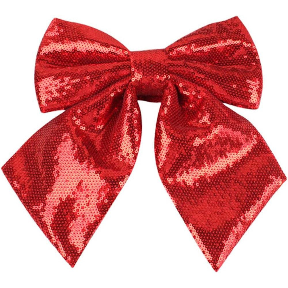 Large Glitter Christmas Bow Elegant Bowknot Ornaments Christmas Tree Decorations