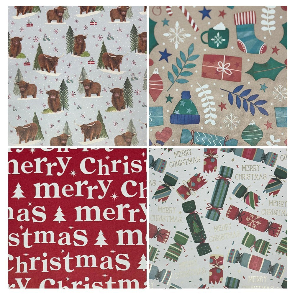 4X4M Christmas Gift Wrapping Roll Easy-To-Cut-Fo