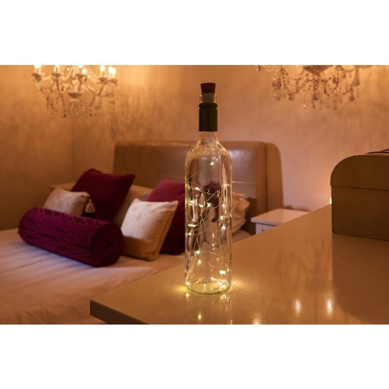 Auraglow Rechargeable USB LED Bottle Cork Wire Fairy String Lights