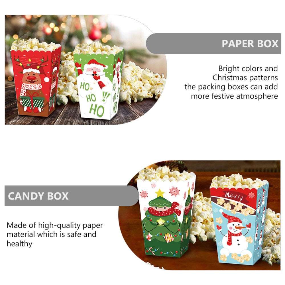 12 Pcs Christmas Package Boxes Baking Packaging Paper Party Food Cookie