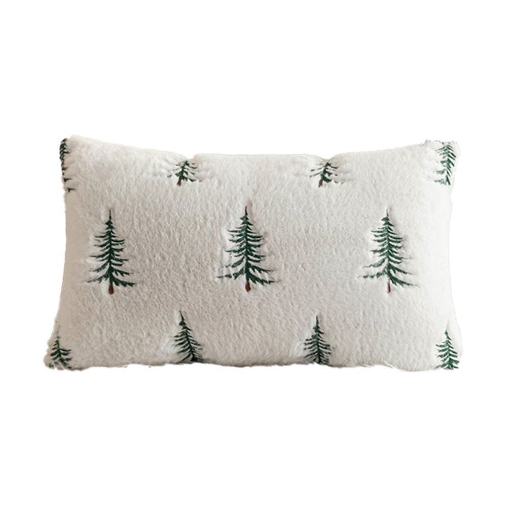 Christmas Tree Pattern Throw Pillow Cover Cozy Pillow Case Soft Cushion Cover