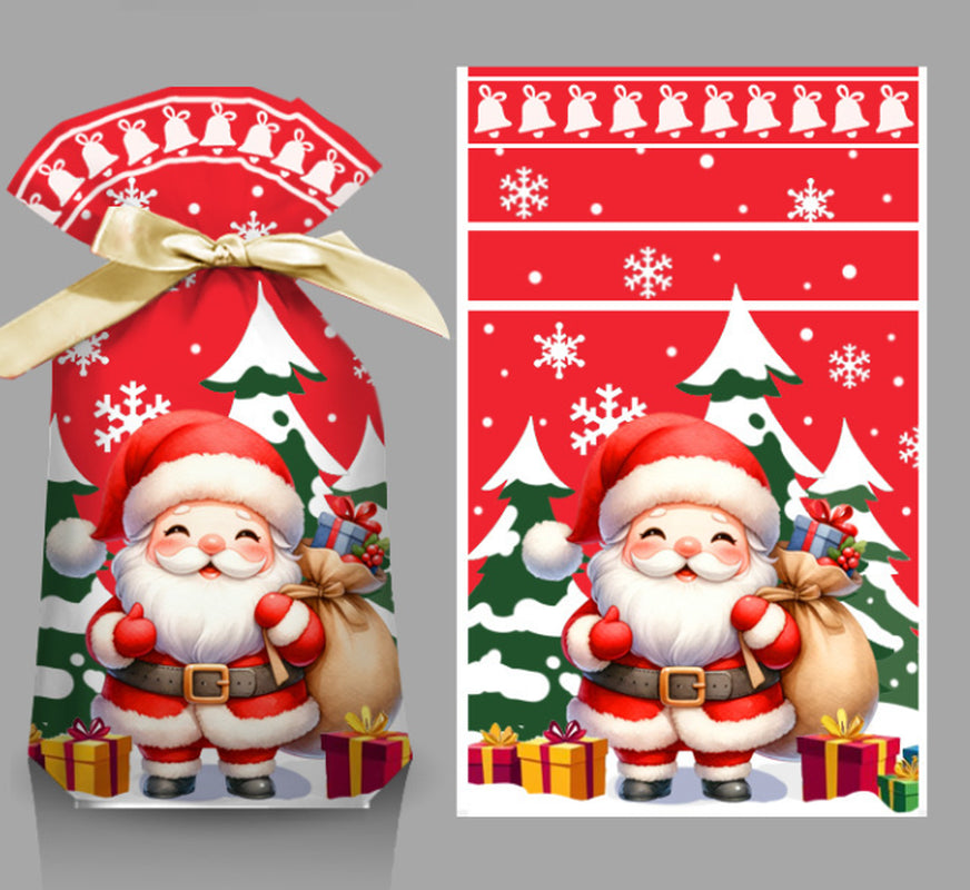 50PCS Drawstring Christmas Gift Bags Perfect for Party Treats Present Packaging