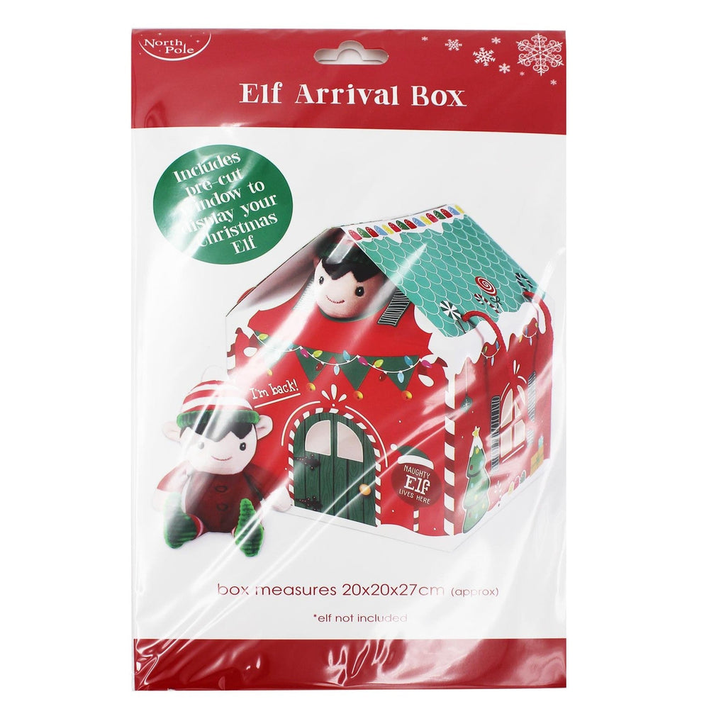 Christmas Elf Arrival Box with Handles House Shape 20Cm X 20Cm X 27Cm