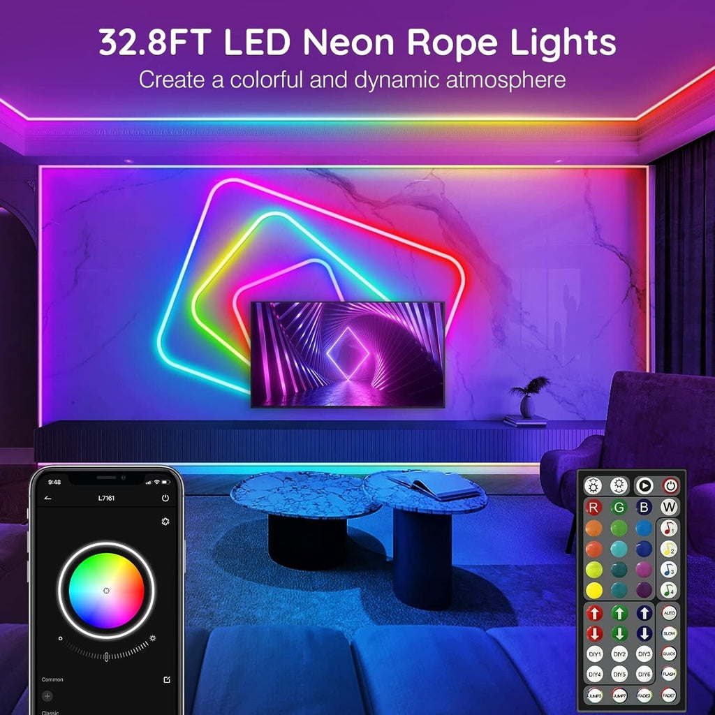 AILBTON Led Neon Rope Lights 10M Flexible Led Rope Lights,Control with App/Remot